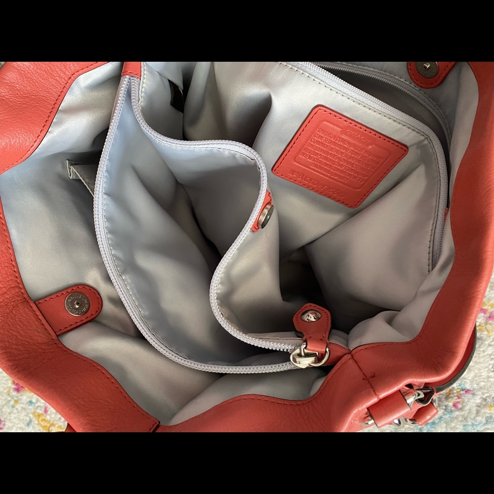 Coach Purse, Coral Color, Medium Size bag - lightly used - Picture 3 of 11